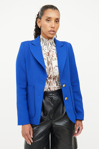 Smythe Blue Notched Lapel Blazer