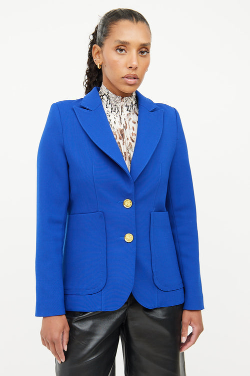 Smythe Blue Notched Lapel Blazer