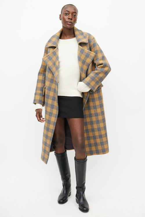 Smythe Blue 
Brown Wool Checked Coat