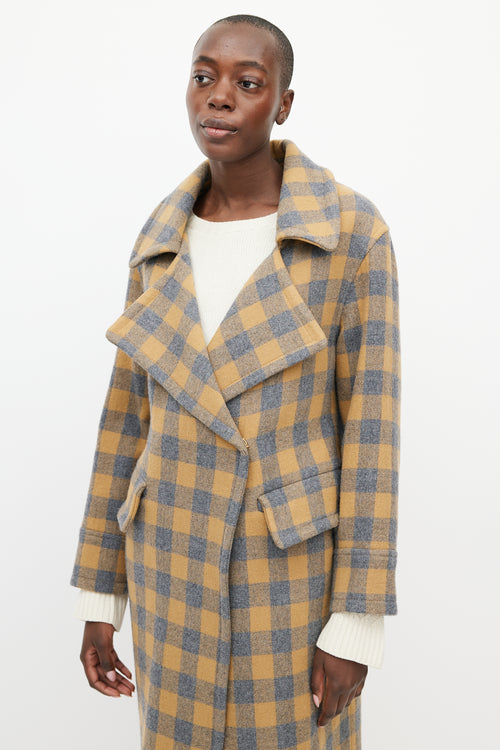 Smythe Blue 
Brown Wool Checked Coat