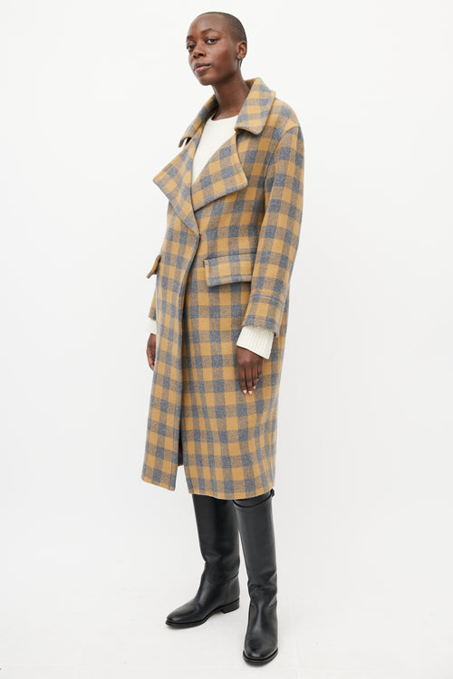 Smythe Blue 
Brown Wool Checked Coat