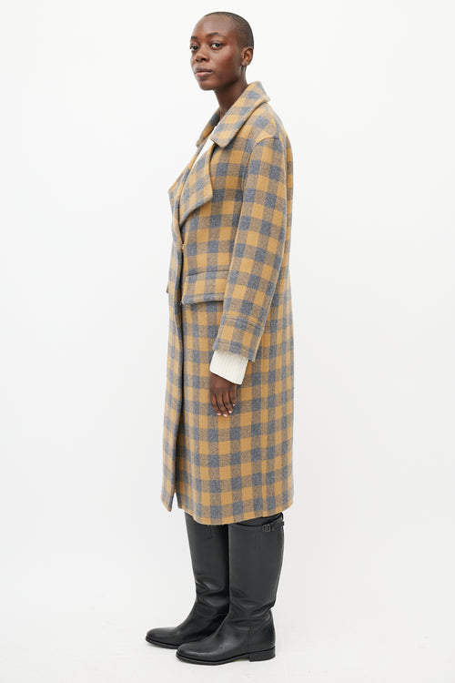 Smythe Blue 
Brown Wool Checked Coat