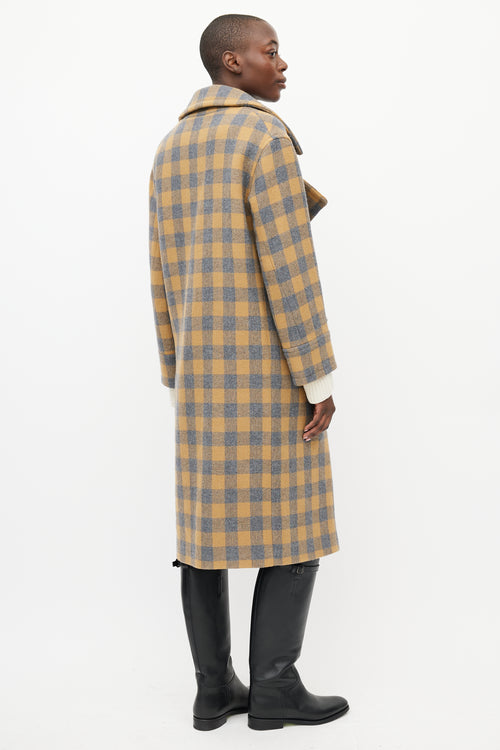 Smythe Blue 
Brown Wool Checked Coat