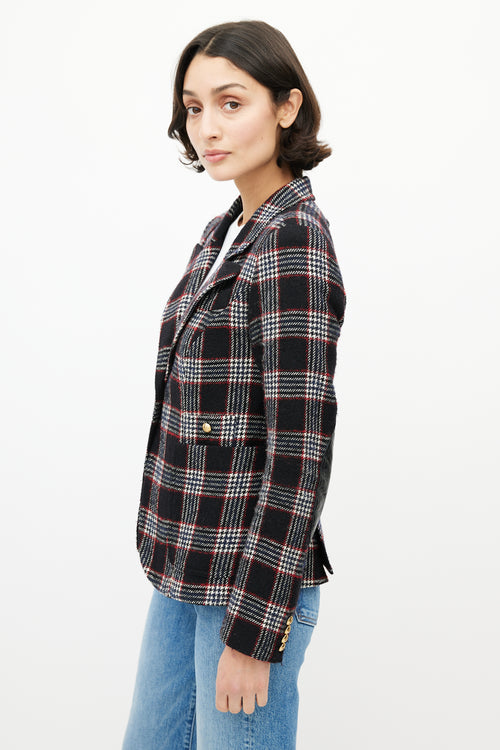 Smythe Blue 
Red Wool Plaid Blazer