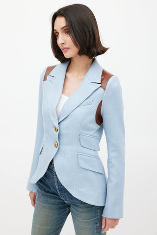 Smythe Blue 
White Rifle Patch Equestrian Blazer