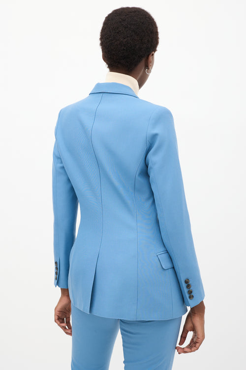 Blue Wool Pant Suit