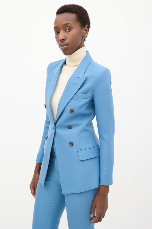 Blue Wool Pant Suit