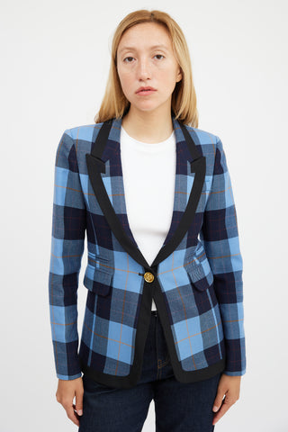 Smythe Check Peaked Lapel Blazer