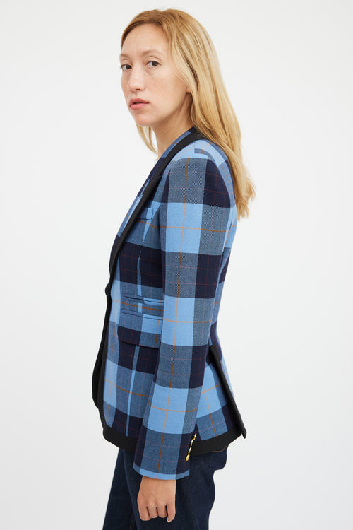 Smythe Blue Wool Plaid Blazer