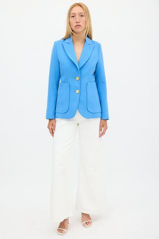 Smythe Blue Wool Two Pocket Blazer