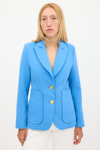 Smythe Blue Wool Two Pocket Blazer