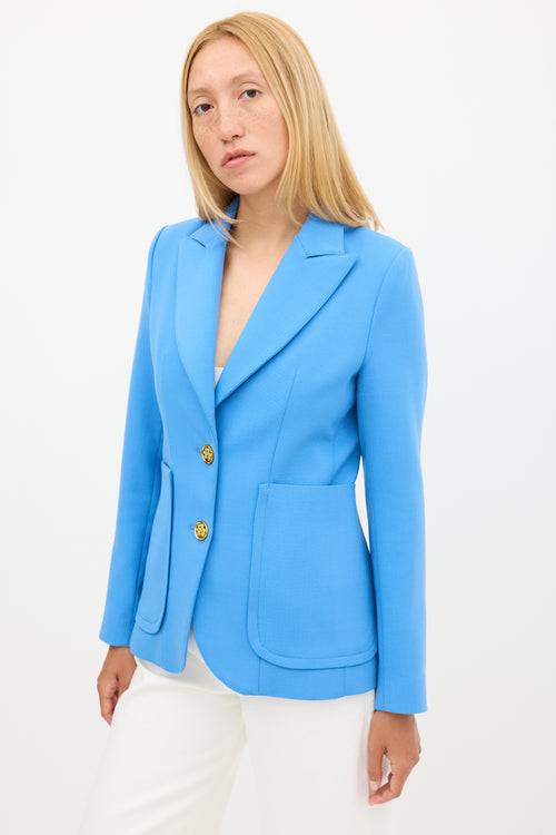 Smythe Blue Wool Two Pocket Blazer