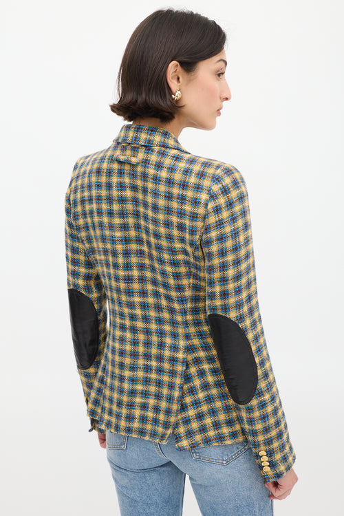 Smythe Blue 
Yellow Plaid Duchess Blazer