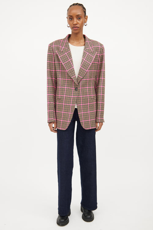 Smythe Brown 
Pink Glencheck 90s Blazer