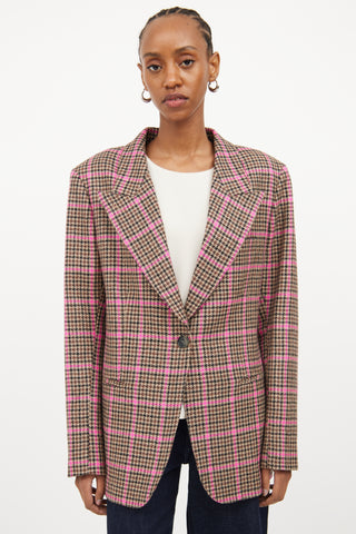 Smythe Brown 
Pink Glencheck 90s Blazer