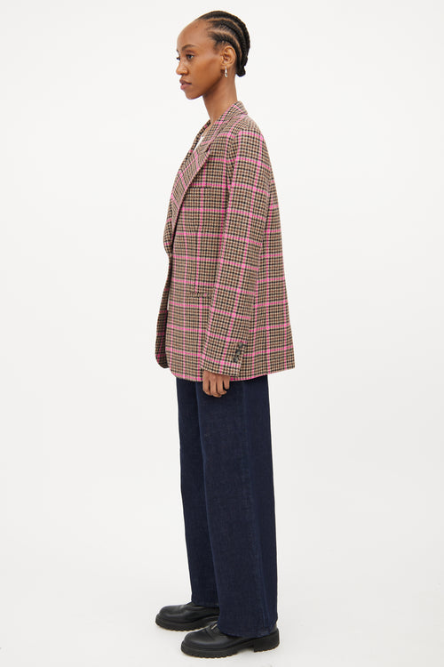 Smythe Brown 
Pink Glencheck 90s Blazer