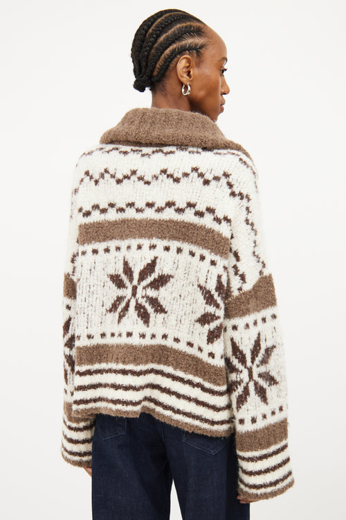 Smythe White 
Brown Knit Sweater