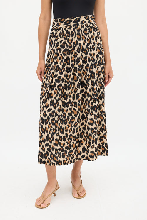 Smythe Brown 
Black Silk Printed Midi Skirt