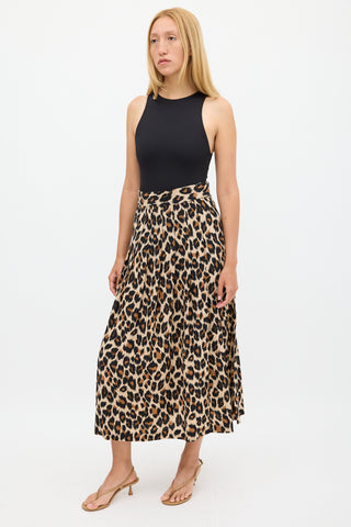 Smythe Brown 
Black Silk Printed Midi Skirt