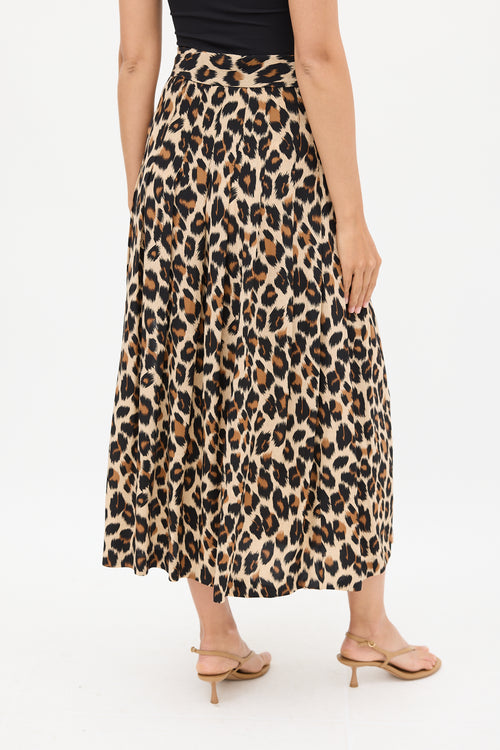 Smythe Brown 
Black Silk Printed Midi Skirt