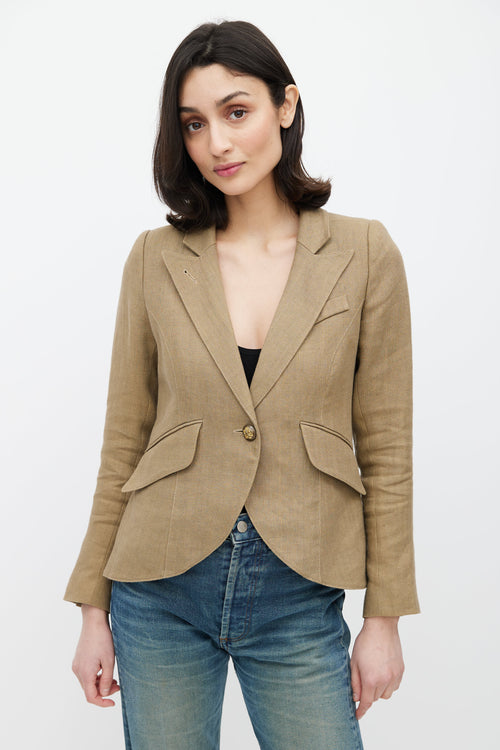 Smythe Brown Linen Blazer