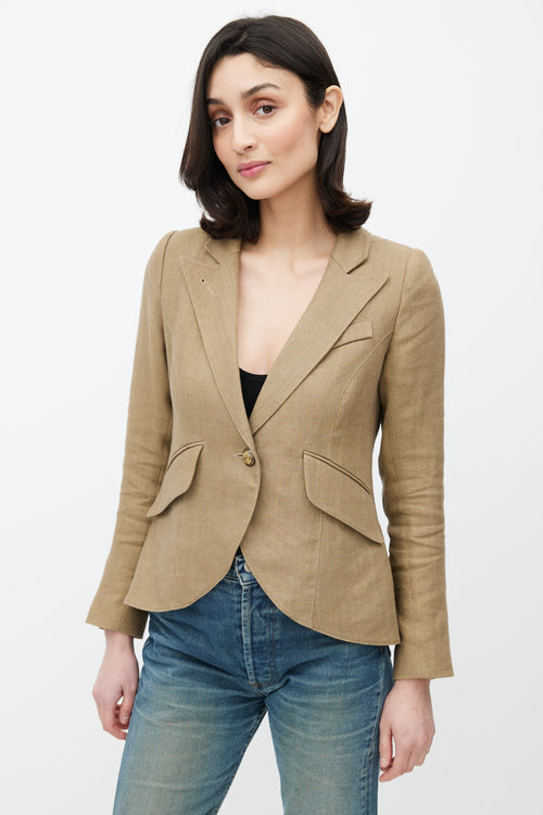 Smythe Brown Linen Blazer