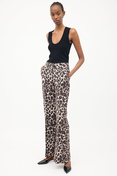 Smythe Brown 
Multi Jacquard Wide Leg Trouser