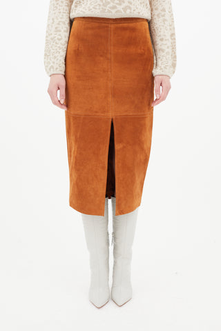 Smythe Brown Suede Skirt