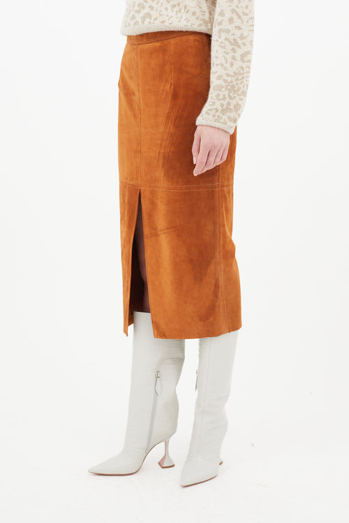 Smythe Brown Suede Skirt