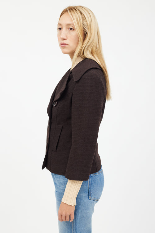 Smythe Brown Waffle Textured Blazer