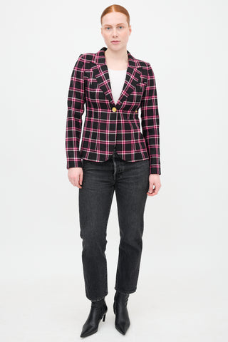 Smythe Check Patch Pocket Duchess Blazer