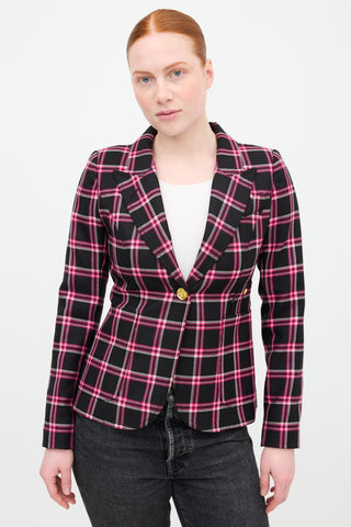 Smythe Check Patch Pocket Duchess Blazer