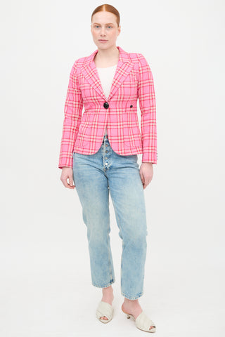 Smythe Check Patch Pocket Duchess Blazer