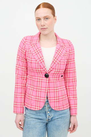 Smythe Check Patch Pocket Duchess Blazer