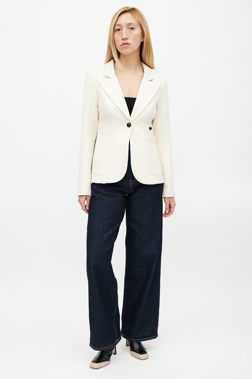 Smythe Cream 
Black Wool Duchess Blazer