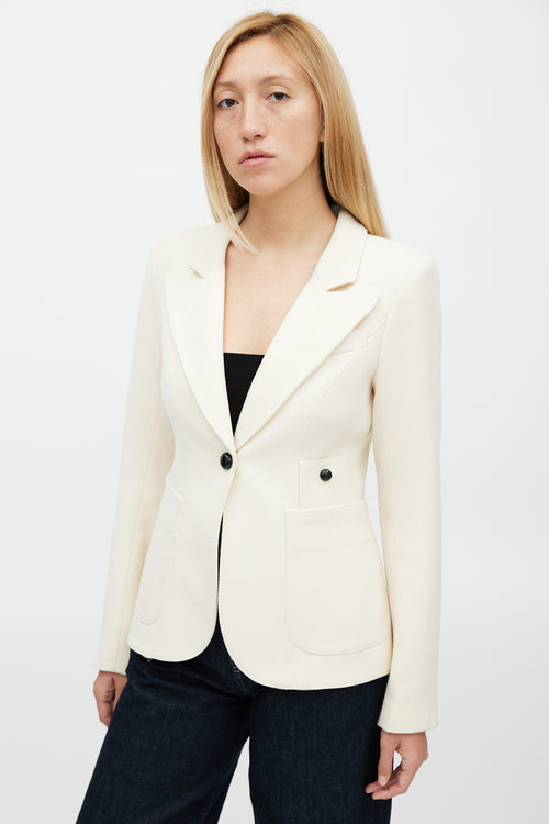 Smythe Cream 
Black Wool Duchess Blazer