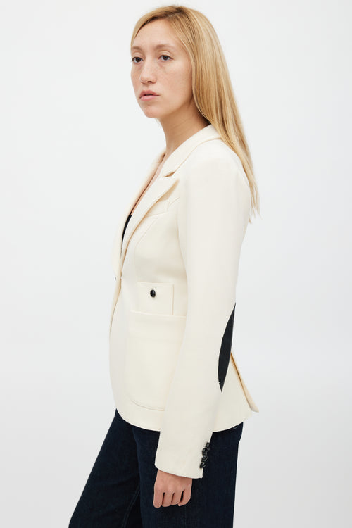 Smythe Cream 
Black Wool Duchess Blazer