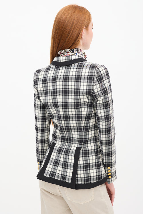 Smythe Plaid Peaked Lapel Blazer