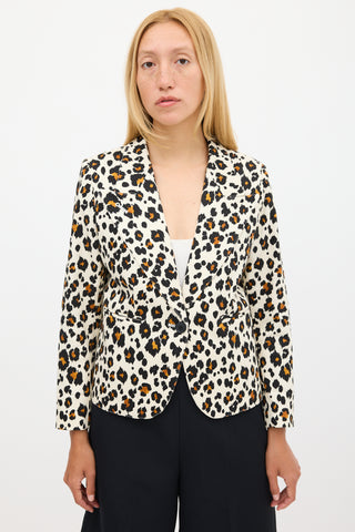 Smythe Cream 
Multicolour Cotton Printed Blazer