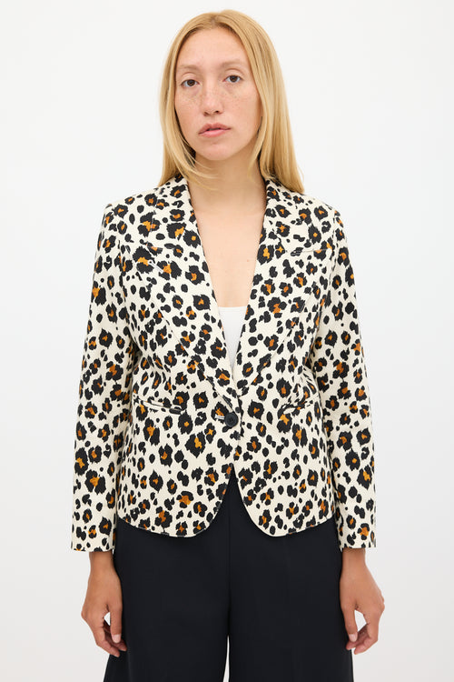 Smythe Cream 
Multicolour Cotton Printed Blazer