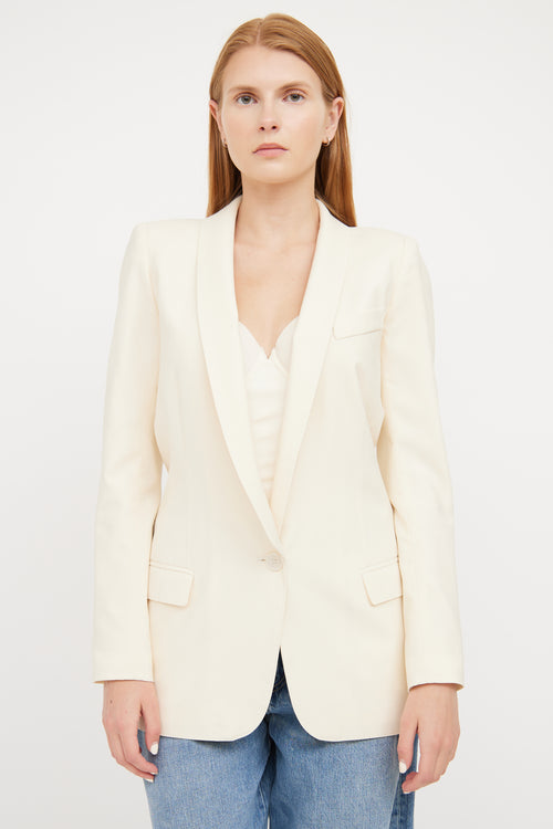 Smythe Cream Wool Shawl Collar Blazer