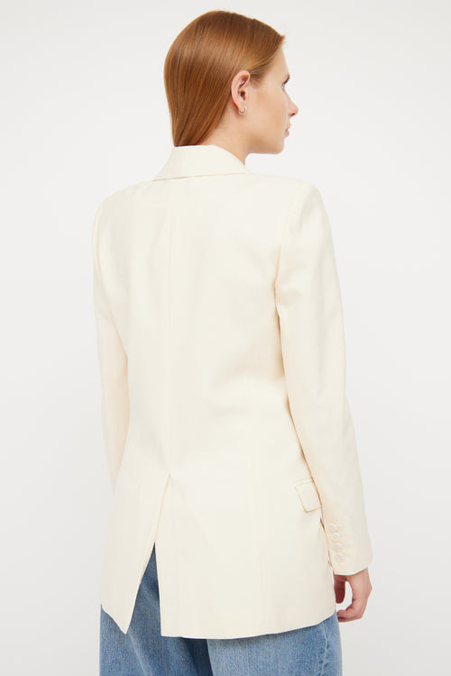 Smythe Cream Wool Shawl Collar Blazer