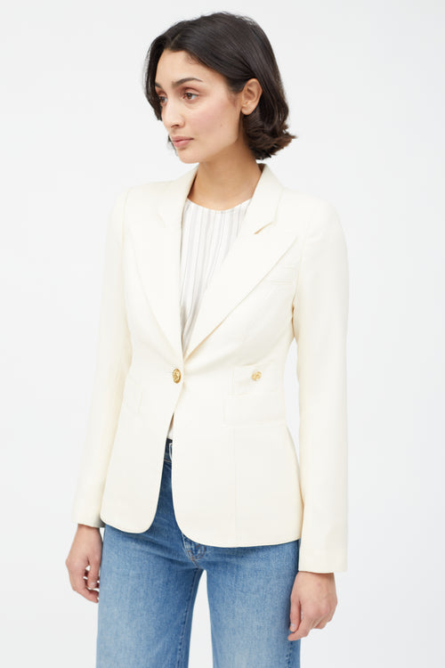 Smythe Cream Wool Duchess Blazer