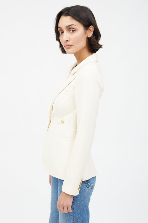 Smythe Cream Wool Duchess Blazer