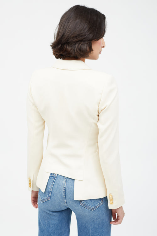 Smythe Cream Wool Duchess Blazer