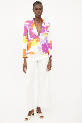 Smythe Cream 
Purple Floral  Blazer