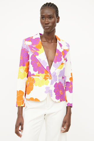 Smythe Cream 
Purple Floral  Blazer