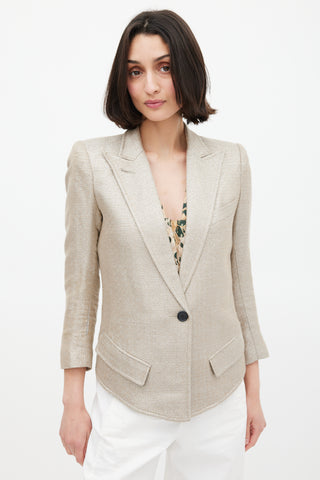 Smythe Gold Sparkly Single Button Blazer