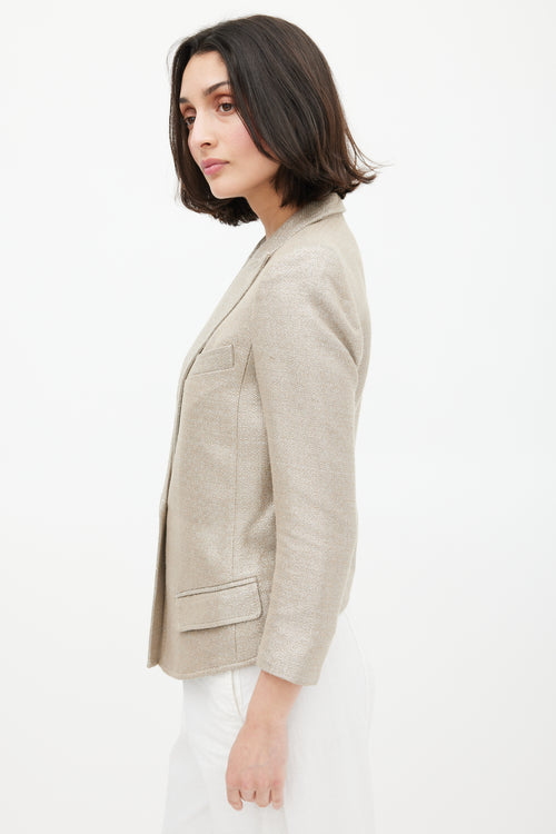 Smythe Gold Sparkly Single Button Blazer