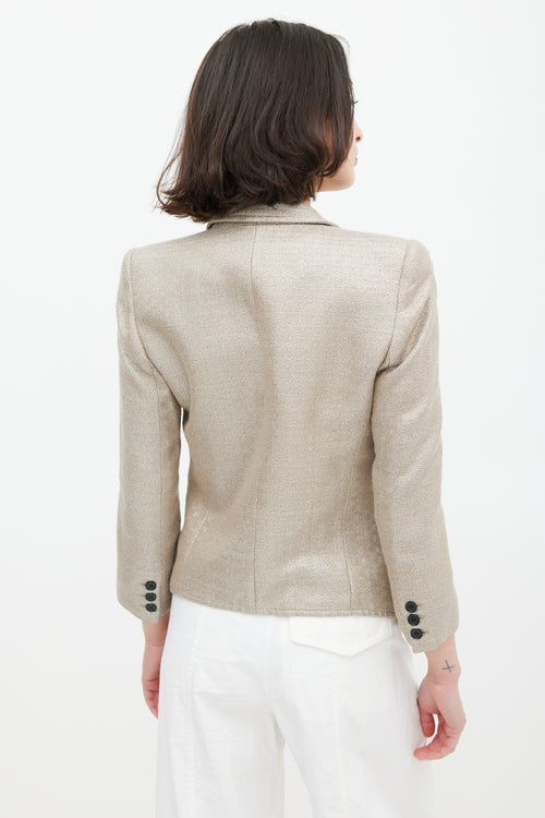 Smythe Gold Sparkly Single Button Blazer